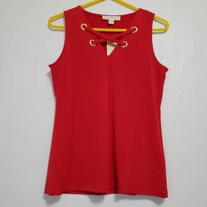 Michael Kors | Sleeveless V-neck cage blouse